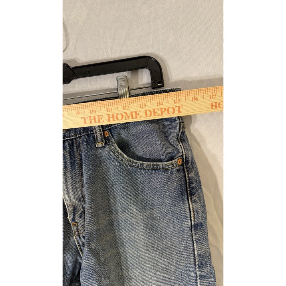 Levi's 505 Light Wash Blue Jeans Fit 30x29 Distress Regular Fit Mens Cotton - Picture 9 of 13